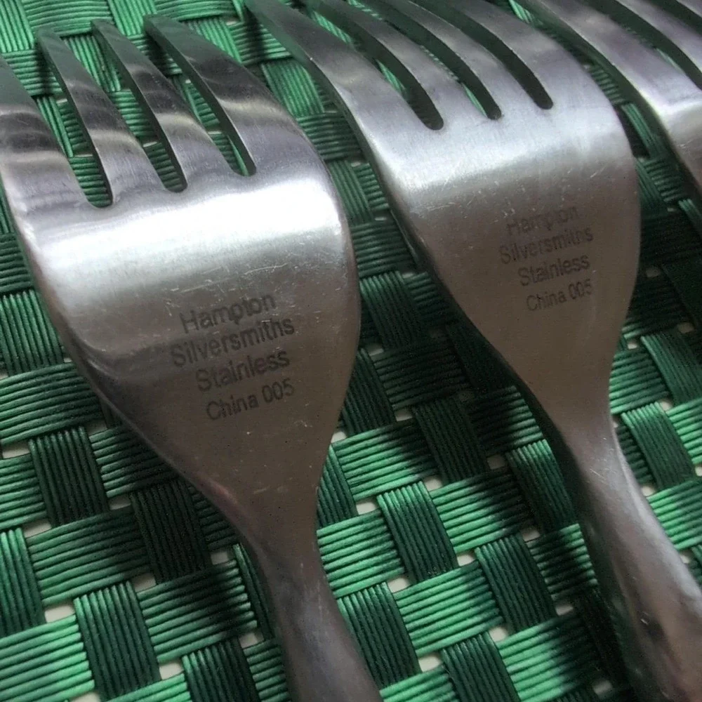 Hampton Silversmiths BISTRO SATIN Salad Forks Set Lot of 4 Stainless 18/0 Vtg